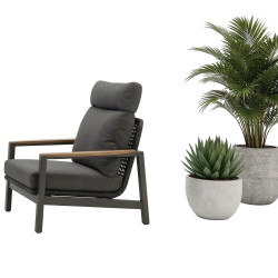 Lounge Armchair (with cushions) SUNART REYNE SUN 70G / ANTHRACITE