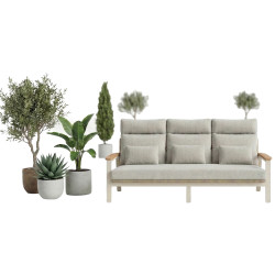 3-Seater Sofa (with cushions) SUNART REYNE SUN 71T / TAUPE