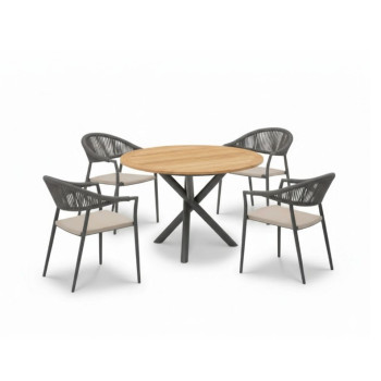 Dining table 120 (teak) LAGOM MIKADO Lm 45G / ANTHRACITE