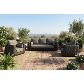 Lounge armchair (with cushions) ALLEGRA AL 01G / ANTHRACITE