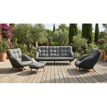 Lounge armchair (with cushions) ALLEGRA KING AL 07G / ANTHRACITE