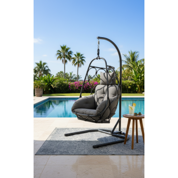 Hanging chair (with cushions) ALLEGRA AL 12G / ANTHRACITE