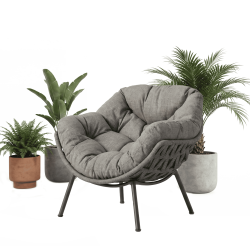 Lounge armchair S (with cushions) ALLEGRA EGG AL 13G / ANTHRACITE Lounge armchair S (with cushions) ALLEGRA EGG AL 13G / ANTHRACITE