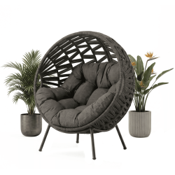 Lounge armchair large (L) (with cushions) ALLEGRA EGG AL 14G / ANTHRACITE Lounge armchair large (L) (with cushions) ALLEGRA EGG AL 14G / ANTHRACITE