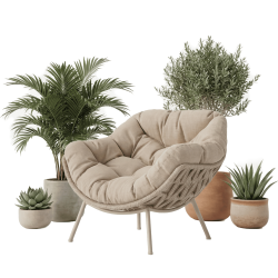 Lounge armchair (with cushions) - S ALLEGRA EGG AL 13T / TAUPE Lounge armchair (with cushions) - S ALLEGRA EGG AL 13T / TAUPE