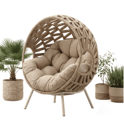 Lounge armchair (with cushions) - L ALLEGRA EGG AL 14T / TAUPE Lounge armchair (with cushions) - L ALLEGRA EGG AL 14T / TAUPE