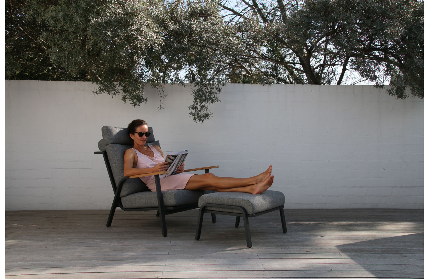 Footrest (with cushion) LAGOM DANDY Lm 13G / ANTHRACITE