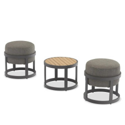 2-footrest set (with cushions) + table LAGOM TOTEM-3 Lm 14G / ANTHRACITE