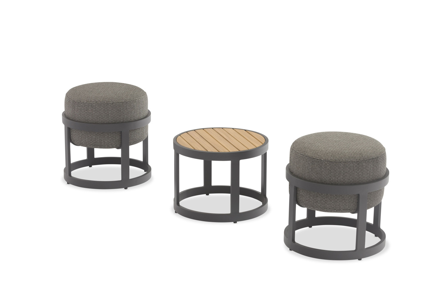 2-footrest set (with cushions) + table LAGOM TOTEM-3 Lm 14G / ANTHRACITE