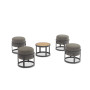 4-footrest set (with cushions) + table LAGOM TOTEM-5Lm 15G / ANTHRACITE