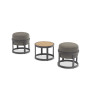 2-footrest set (with cushions) + table LAGOM TOTEM-3 Lm 14B / DARK TAUPE