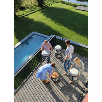 4-footrest set (with cushions) + table LAGOM TOTEM-5 Lm 15B / DARK TAUPE