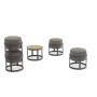 4-footrest set (with cushions) + table LAGOM TOTEM-5 Lm 15B / DARK TAUPE