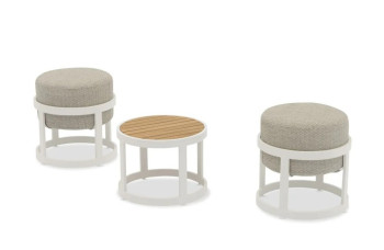 2-footrest set (with cushions) + table LAGOM TOTEM-3 Lm 14T / TAUPE