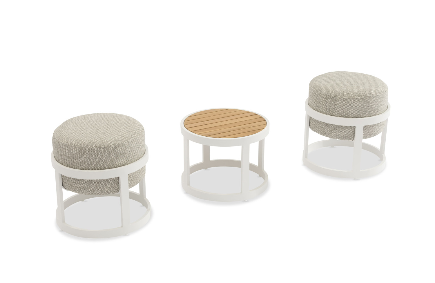 2-footrest set (with cushions) + table LAGOM TOTEM-3 Lm 14T / TAUPE