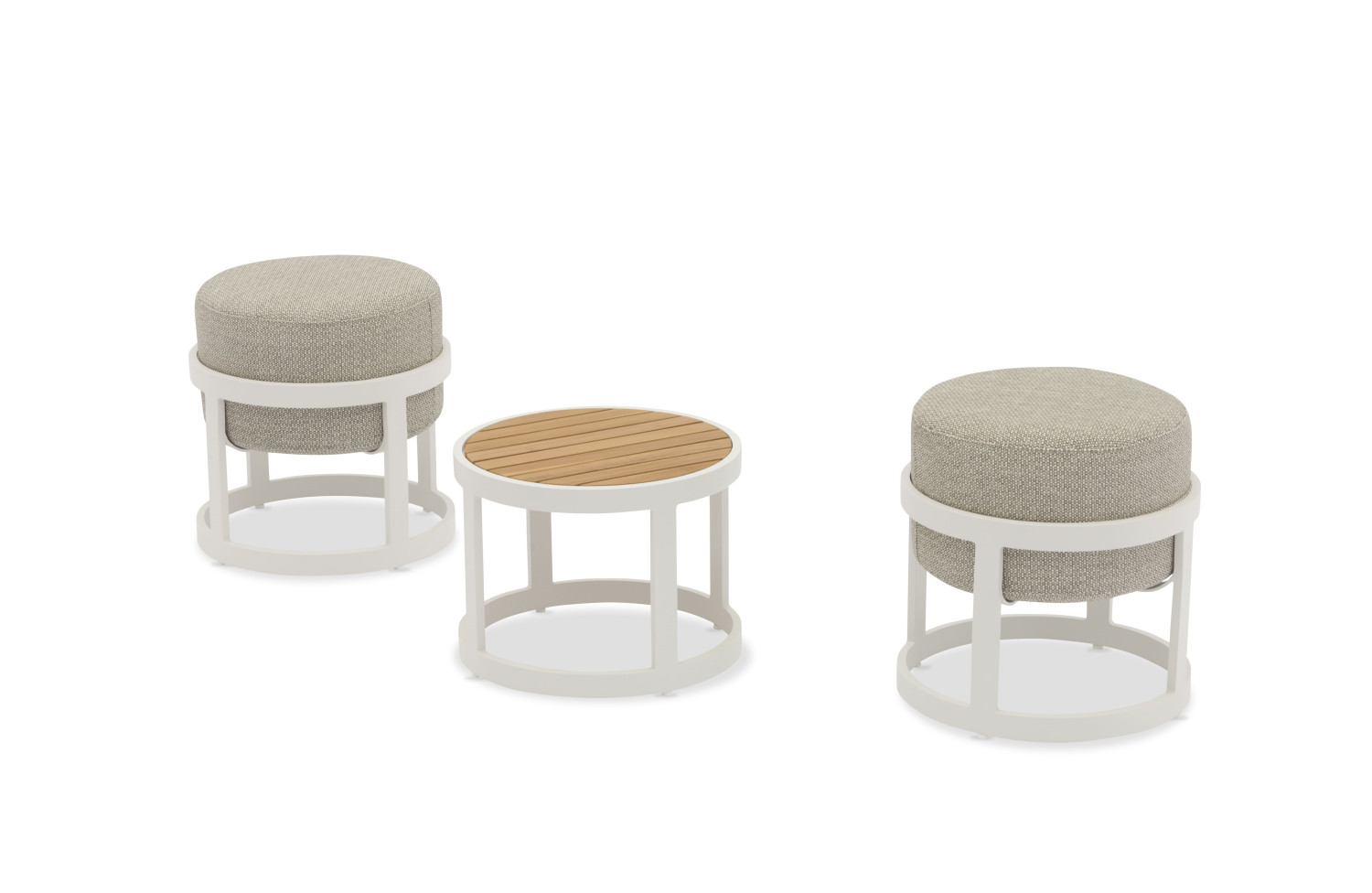 4-footrest set (with cushions) + table LAGOM TOTEM-5 Lm 15 / TAUPE