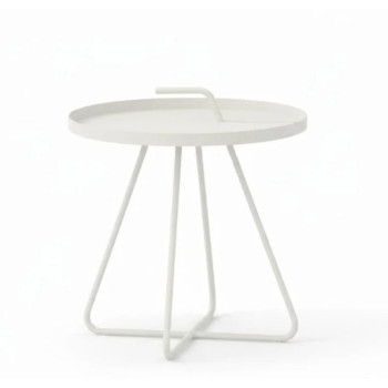 Round side table with a tray (alu) d.44 LAGOM HOOK Lm 62 T / TAUPE