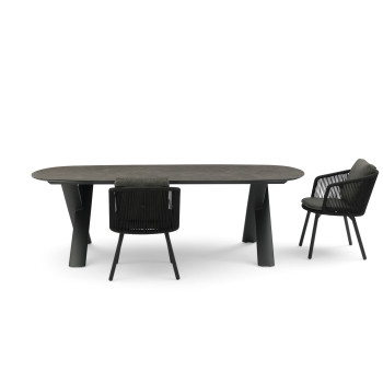 Oval dining table (extendable 250-310 cm) LAGOM ALBATROS Lm 76G / ANTHRACITE