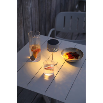 Solar outdoor lamp (charged by solar energy) h.32.5 cm LAGOM BEAM ROUND Lm 79T / TAUPE