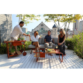 Serving table with wheels LAGOM SUNSET Lm 80R / BURGUNDY