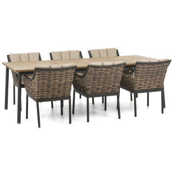 Dining Set (with cushions) APPLE BEE MILOU BLACK 70001347 (1 pc) / 70000034 (6 pcs)