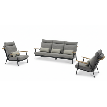 Lounge set (with cushions) LAGOM DANDY Lm 11G (1 pc) Lm 12G (2 pcs) / ANTHRACITE