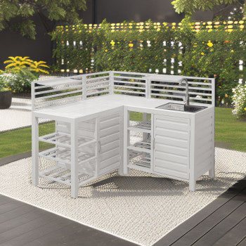 Outdoor kitchen set with a sink SKANDI SK 07T / SK 08T / SK 09T / TAUPE