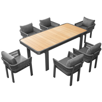 Dining set (with cushions) HIGOLD BORROMEO 205490 / BLACK