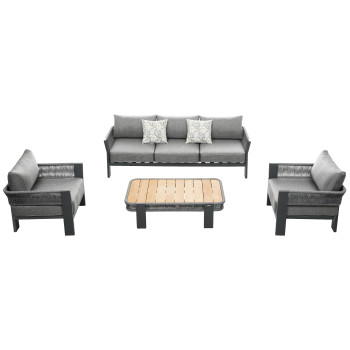 Lounge set (with cushions) HIGOLD BORROMEO 205420 / BLACK