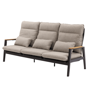 3-seater sofa with folding back (with cushions) SKANDI ROPE SK 02GR / ANTHRACITE + ROPE