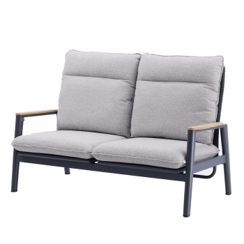 2-seater sofa with folding back (with cushions) SKANDI ROPE SK 06GR / ANTHRACITE + ROPE