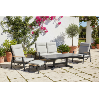 Footrest (with cushion) SKANDI ROPE SK 04GR / ANTHRACITE + ROPE