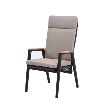 Dining armchair with folding back (with cushions) SKANDI ROPE SK 15GR / ANTHRACITE + ROPE