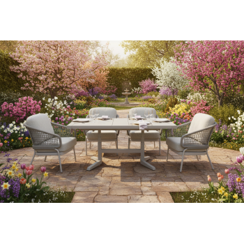 Lounge dining table (extension) 140-180 SKANDI SK 01T / TAUPE