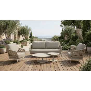 Lounge dining armchair (with cushions) SKANDI SK 60T / TAUPE