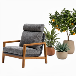 Lounge Armchair (with cushions) SUNART REYNE SUN 70N / NATURAL