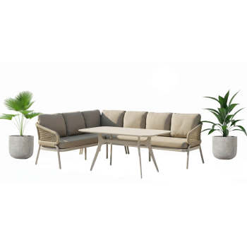 Dining corner set LEFT (with cushions) SKANDI SK 38T (L) / SK 40T / TAUPE