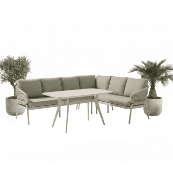 Dining corner set RIGHT (with cushions) SKANDI SK 39T (R) / SK 40T / TAUPE