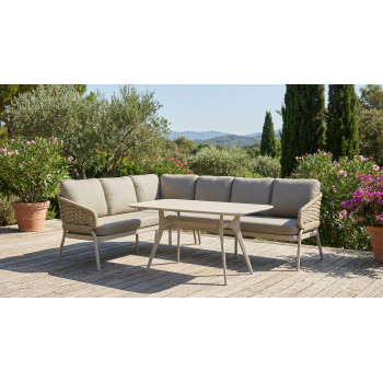 Dining corner set RIGHT (with cushions) SKANDI SK 39T (R) / SK 40T / TAUPE