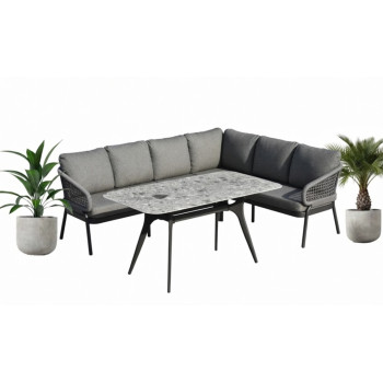 Dining corner set RIGHT (with cushions) SKANDI SK 38G (R) / SK 40G / ANTHRACITE