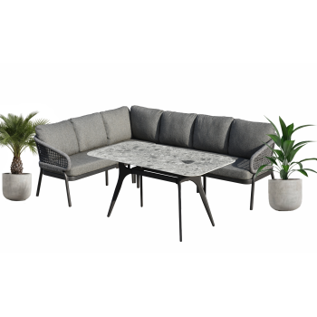 Dining corner set RIGHT (with cushions) SKANDI SK 38G (R) / SK 40G / ANTHRACITE
