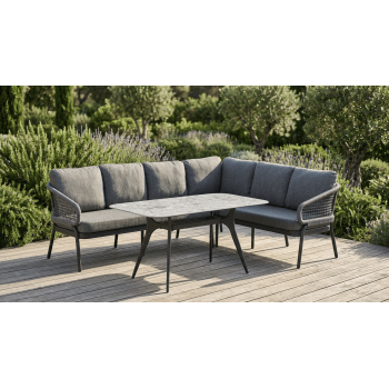 Dining corner set RIGHT (with cushions) SKANDI SK 38G (R) / SK 40G / ANTHRACITE