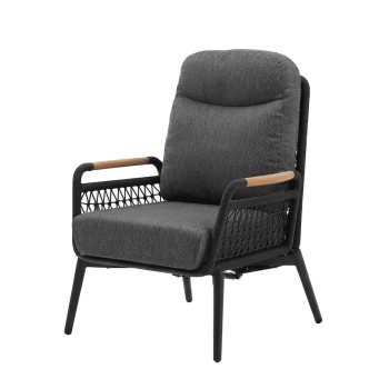 Lounge armchair with folding back (with cushions) SKANDI ROSE SK 50G / ANTHRACITE Lounge armchair with folding back (with cushions) SKANDI ROSE SK 50G / ANTHRACITE